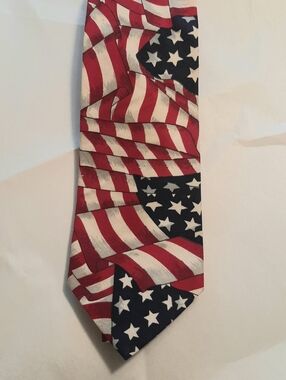 American Flag Pattern Men's Tie - Red, White & Blue